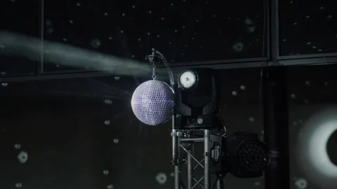 Disco layer. The rotating layer mirrors and reflects light rays. Stock Footage 236058091