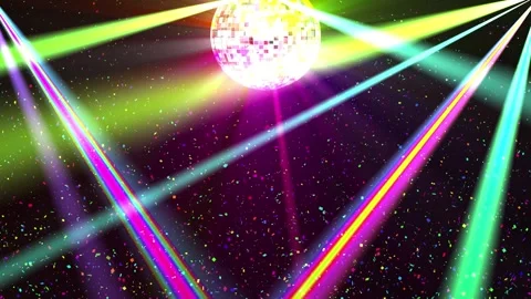 Disco Light and Confetti Background Stock Footage 316286814