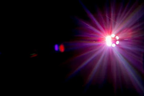 Disco light in dark Stock Photos