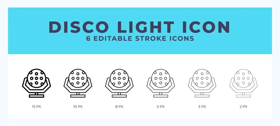 Disco light vector icon for web and app. Editable stroke vector illustration Stock Illustration