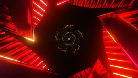 Disco lights create a mesmerizing neon VJ Loop backdrop. Video stock 254732455