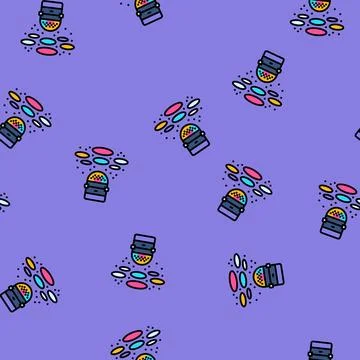 Disco lights disco party vector seamless pattern Illustrazione stock