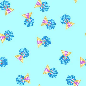 Disco lights disco party vector seamless pattern Stock Illustration