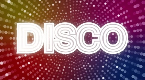 Disco lights with DISCO sign Stock Footage 45880497