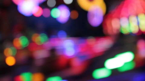 Disco lights fairground bokeh Stock Footage 100719983