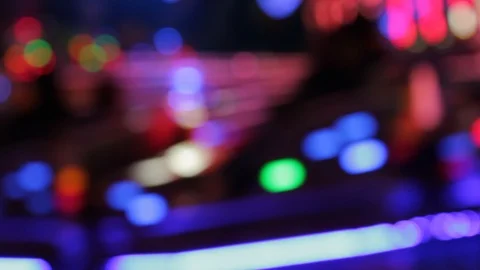 Disco lights fairground bokeh Stock Footage 100719991