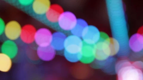 Disco lights fairground funfair bokeh background Stock Footage 100720063