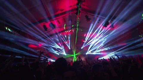 Disco Lightshow During a Dance Event Stock Footage
