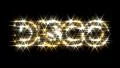 Disco logo text sparkling glitter gold silver HD Footage