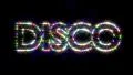 Disco logo text sparkling glitter multicolor HD Footage