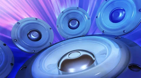 Disco. Loudspeakers rotating around camera Vidéo 24725702