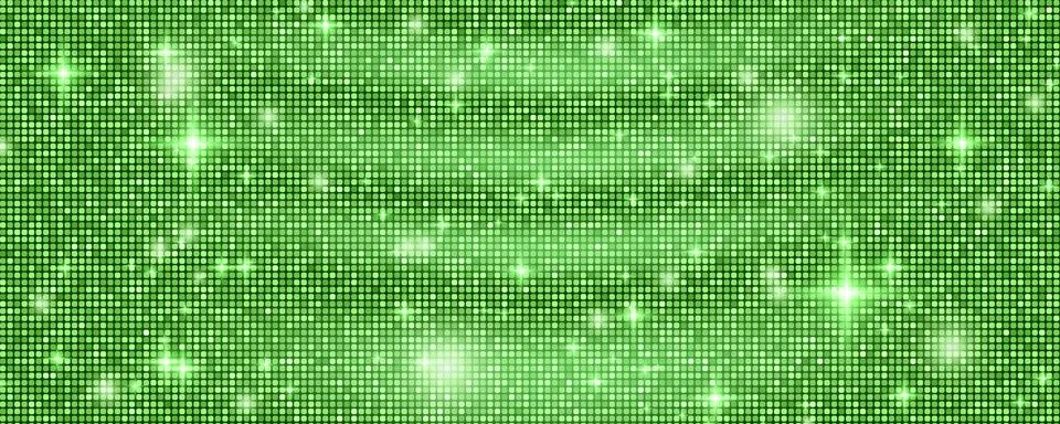 Disco magic glitter background with wave green folded fabric sequin texture. Stock Illustration