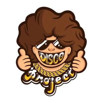 Disco man mascot Stock Illustration