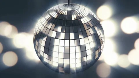 Disco mirror ball and reflections. sparkly silver disco balls illustration. Stock Footage 265757511