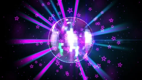 Disco Mirror Ball with Dance floor Background. 库存影片 348029645