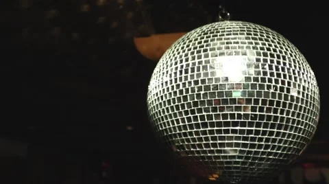 Disco Mirror Ball on dark background Stock Footage 60054804