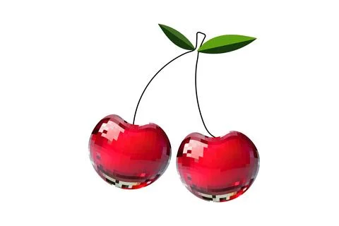 Disco mirror ball fruit, berry, cherry. On white isolated background .Mosai.. Stock Illustration