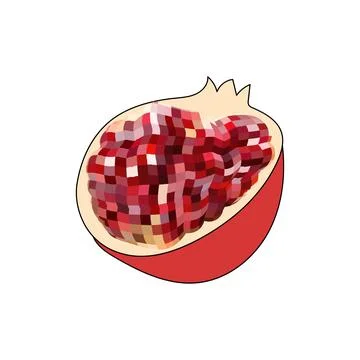 Disco mirror ball fruit, berry, pomegranate . On white isolated background... Stock Illustration