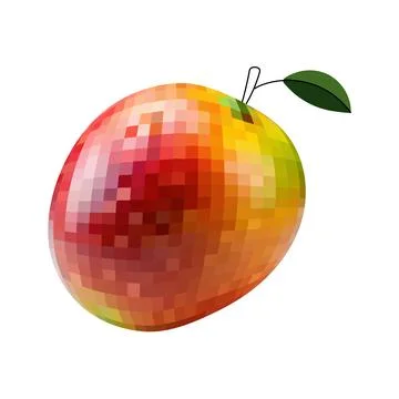 Disco mirror ball fruit, berry, mango . On white isolated background. Mosai.. Stock Illustration