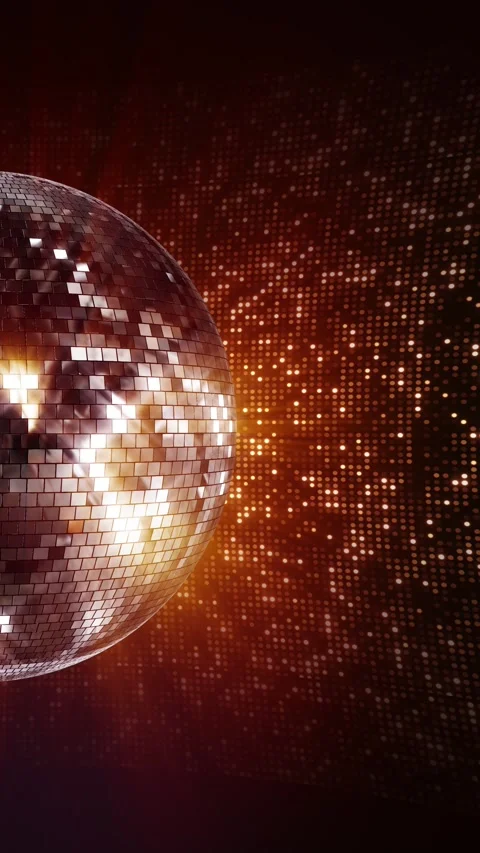 Disco mirror ball illuminates backdrop nightclub. party lights up the disco ball Stock Footage 333904575