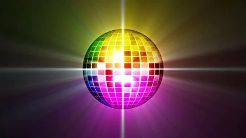 Disco mirror ball rotating, loop Stockillustratie