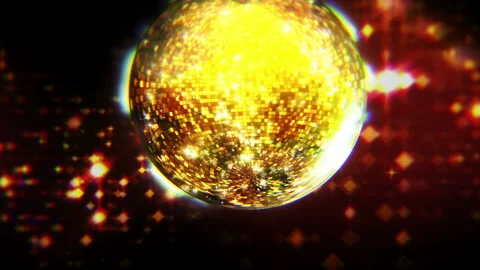 Disco mirror ball spinning Stock Footage 145485545
