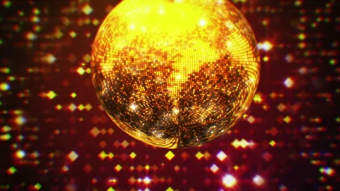Disco mirror ball spinning Stock Footage 145485668