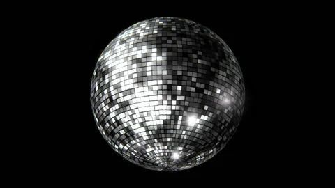 Disco mirror ball spinning Stock Footage 145605526
