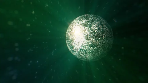 Disco mirror ball spinning Stock Footage 210231786
