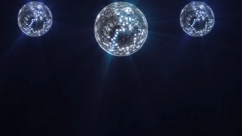 Disco mirror balls sphere disco lights wallpaper background. Disco balls Stock Footage 333902228