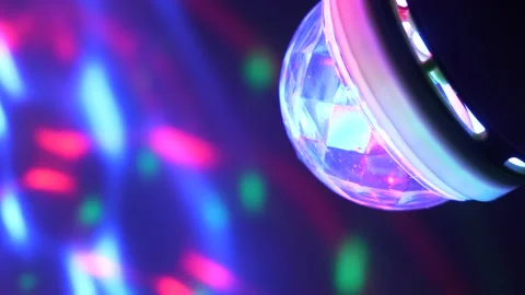 Disco Multicolored Neon Lights Turning Around Stock Footage 131107812
