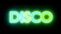 Disco neon sign lights logo text glowing multicolor 4K 4k or 4k+ Resolution
