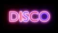 Disco neon sign lights logo text glowing multicolor 4K 4k or 4k+ Resolution