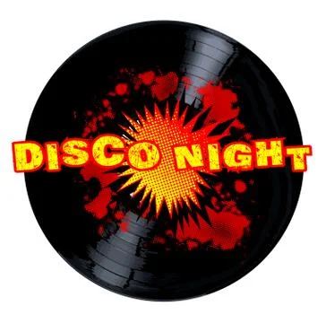 Disco Night Exploding Long Playing Record Stock Illustration