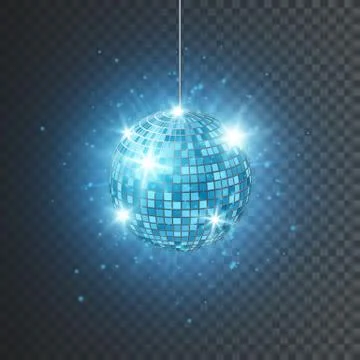 Disco or mirror ball with bright rays. Music and dance night party background イラスト素材