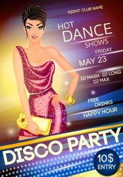 Disco party poster Stock Illustration