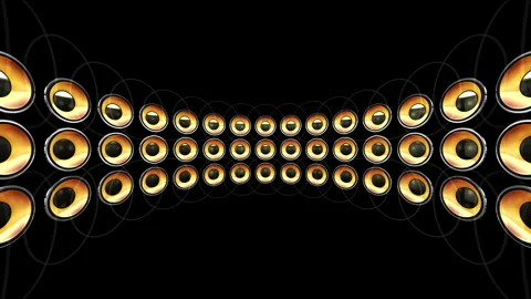 Disco party speaker 24 black background DB2 Stock Footage 274430978