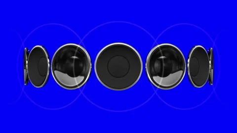 Disco party speaker 24 blue background AM1 Stock Footage 274431270