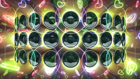 Disco party speaker 24 BP1d Stock Footage 295556748