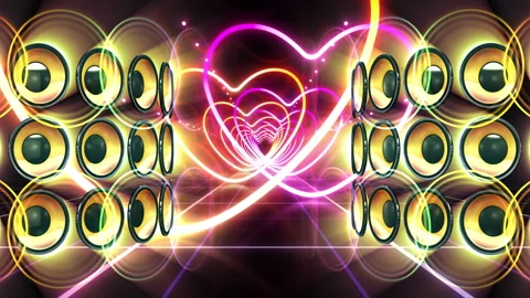 Disco party speaker 24 BSP2d Stock Footage 295583091