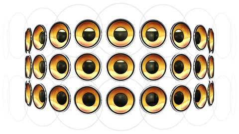 Disco party speaker 24 white background BW2 Stock Footage 274432386