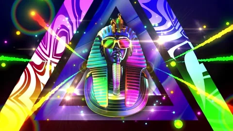Disco Pharaoh Abstract Triangles Background Vidéo 346453643
