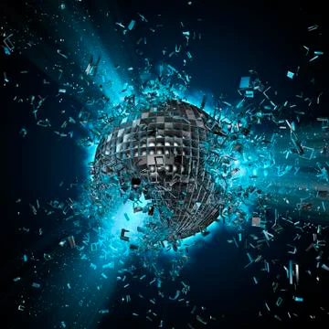 Disco planet explosion Иллюстрация