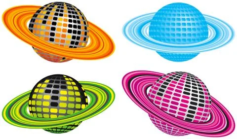 Disco planets Stockillustratie