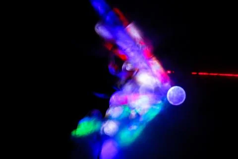 Disco rays in the smoke Stock Photos
