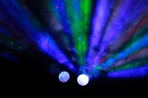 Disco rays in the smoke Stock Photos