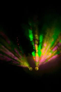 Disco rays in the smoke Stock Photos