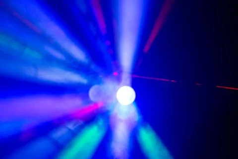 Disco rays in the smoke Stock Photos