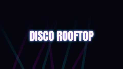 Disco rooftop party night background with vibrant neon lights and abstract .. Stock Footage 337501195