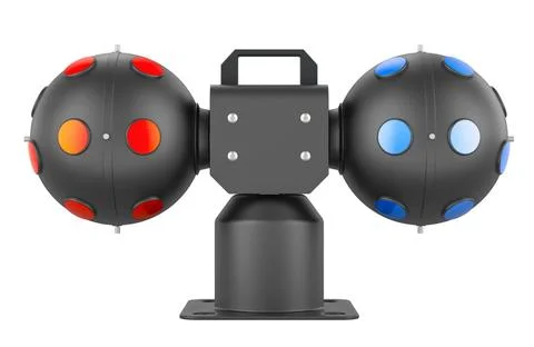 Disco-Rotokugeln. Variable Geschwindigkeit Dual Rotating Ball Light, 3D-Re... Fotos de archivo